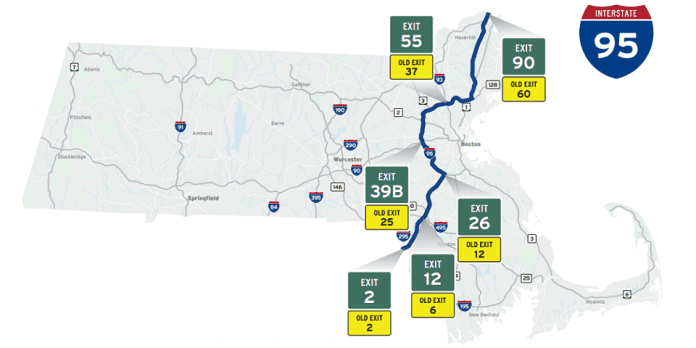 Massachusetts Exit Numbering | I-95 Exit Guide Massachusetts Exit Numbering | I-95 Exit Guide