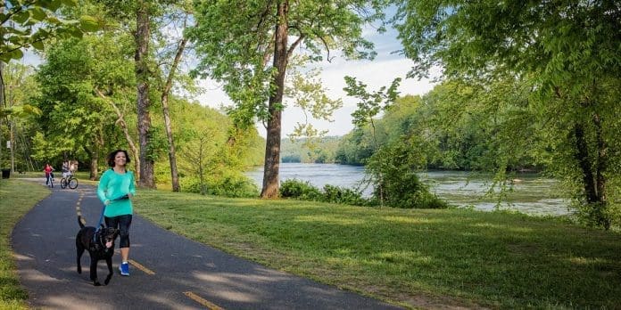 960x480-fredericksburg-trails Rappahannock River Heritage Trail offers 1.6 miles of walking, hiking and biking trails. Photo Credit: Fredericksburg Economic Development & Tourism